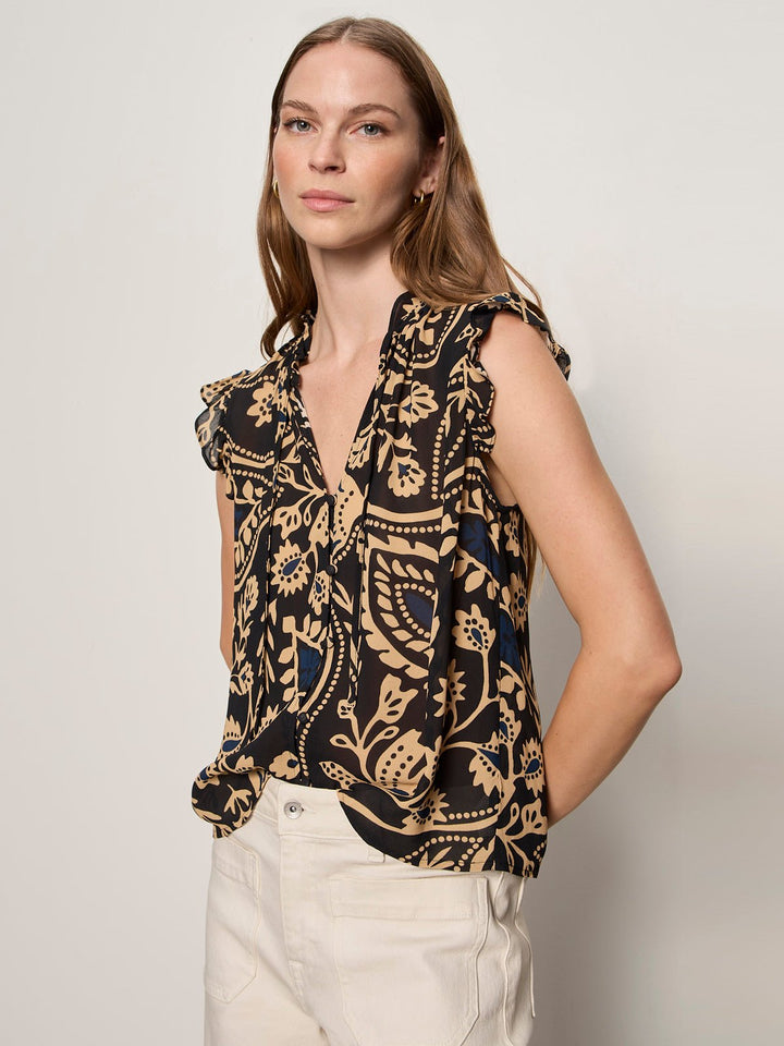 Sanctuary Living It Best Button Up Topshort sleeve blouse