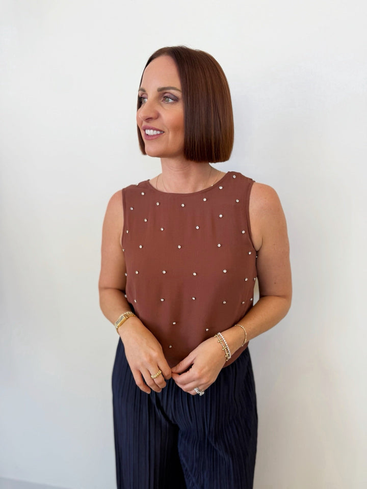 Sanctuary Margo Embellished Shell Topsleeveless top