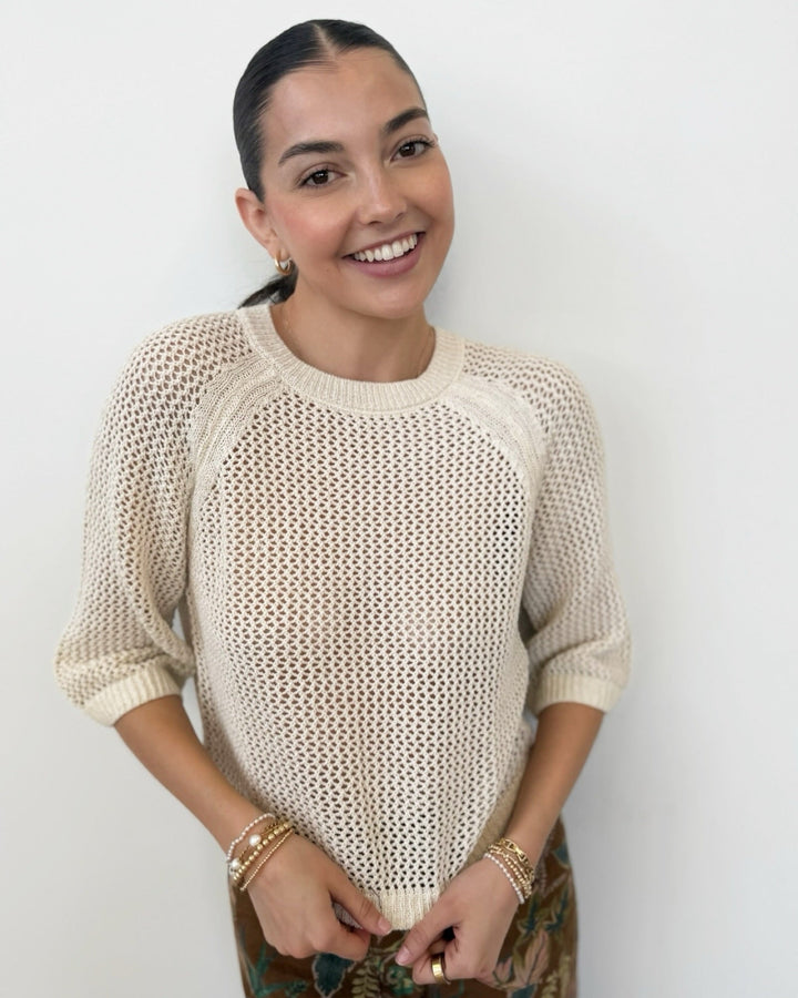 Sanctuary Metallic Sweater Teeshort sleeve knit