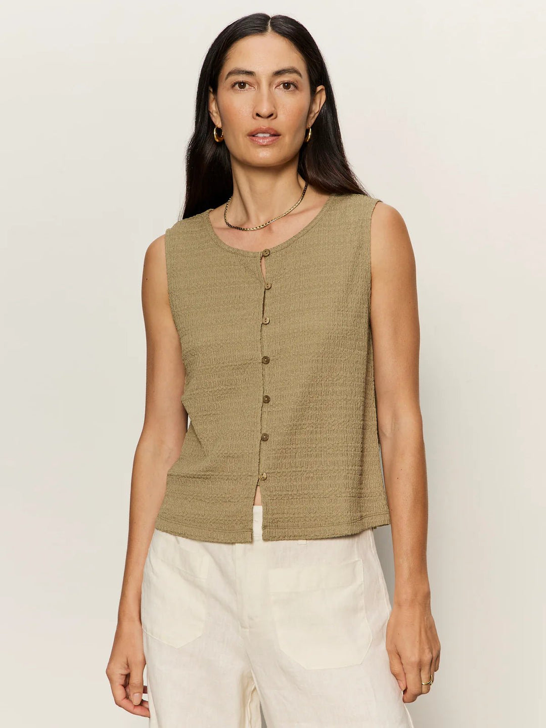 Sanctuary Textured Vacation Shellsleeveless top