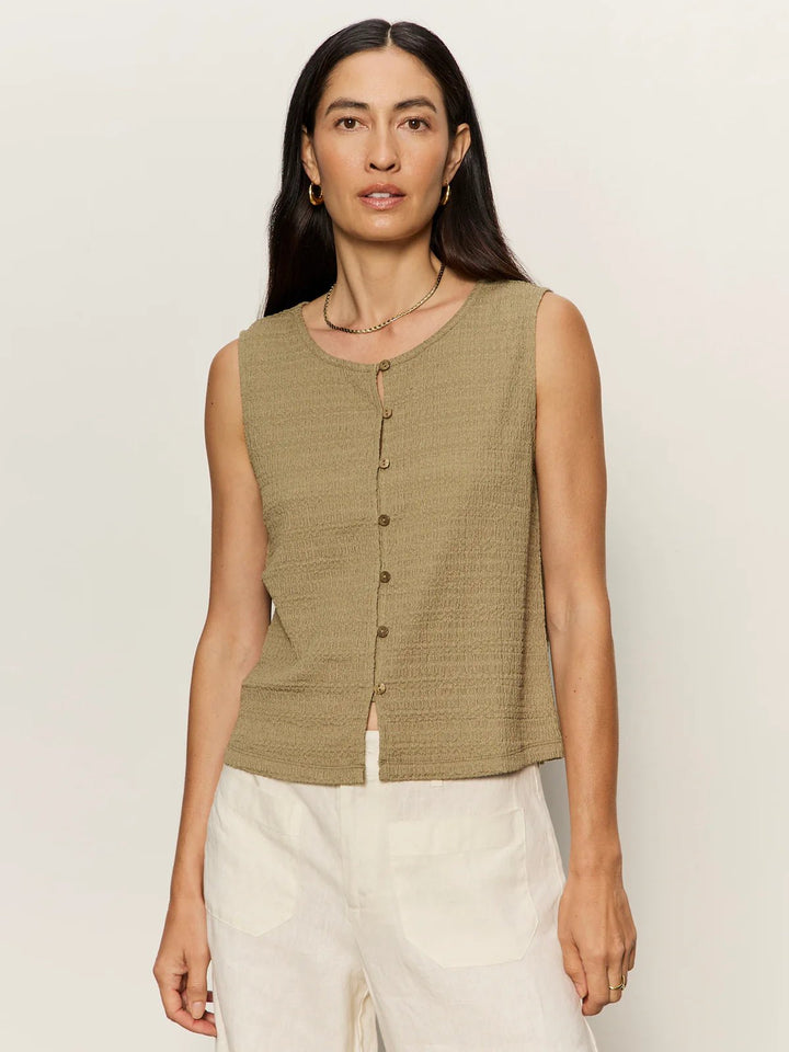 Sanctuary Textured Vacation Shellsleeveless top