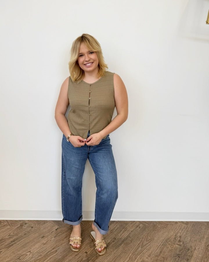 Sanctuary Textured Vacation Shellsleeveless top