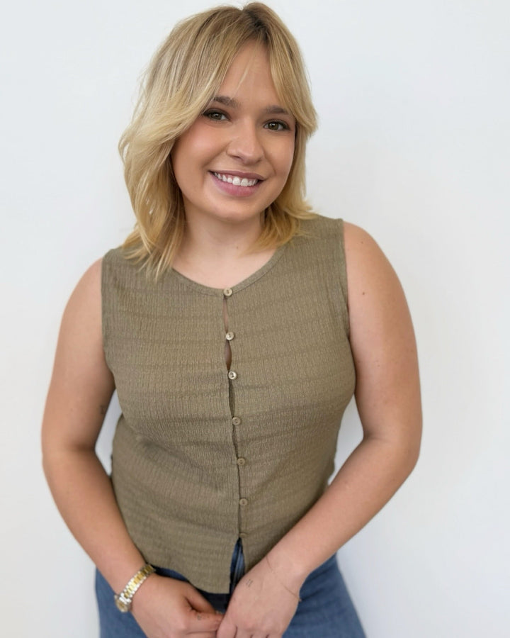 Sanctuary Textured Vacation Shellsleeveless top