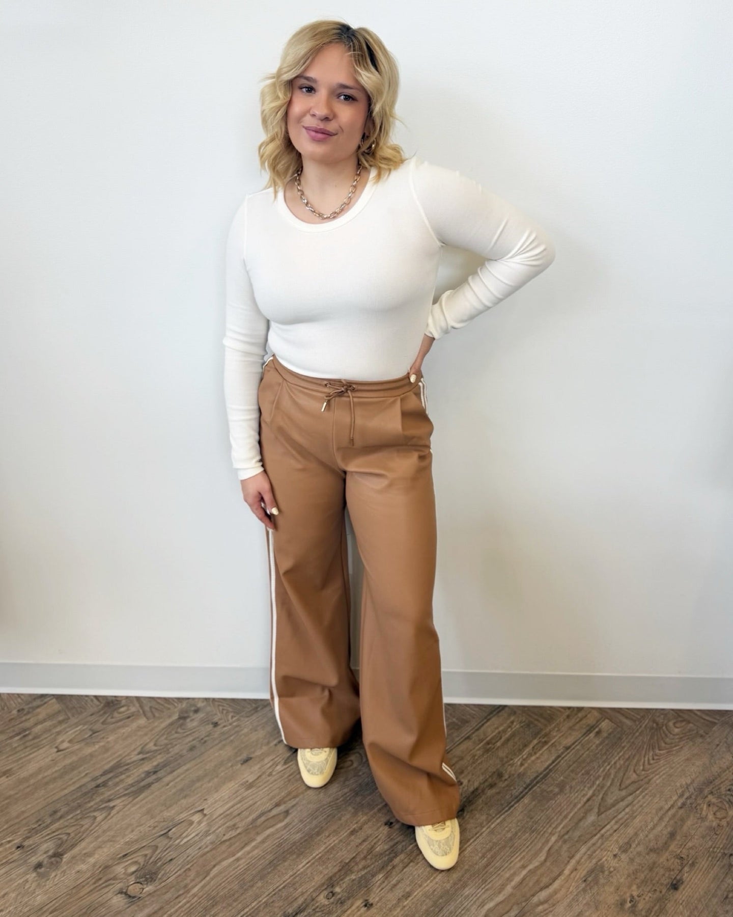 Santana Faux Leather Track Pant | FREE SHIPPING – The TLB Boutique