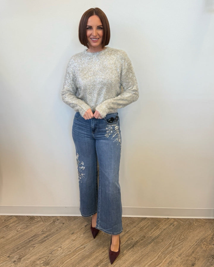 Selena bedazzled Wide Leg Jeans