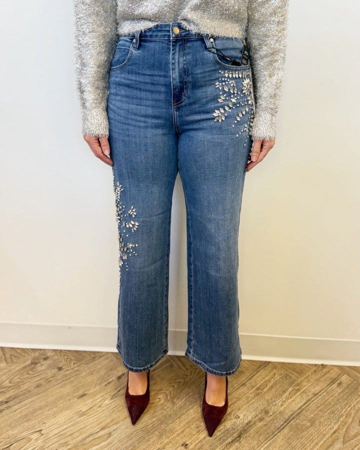 Selena bedazzled Wide Leg Jeans