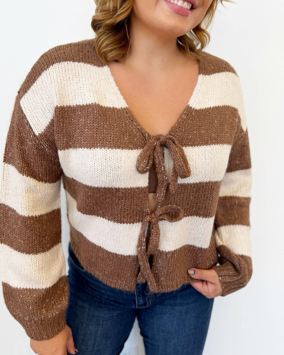 Shea Long Sleeve Tie Front Cardiganlong sleeve cardigan