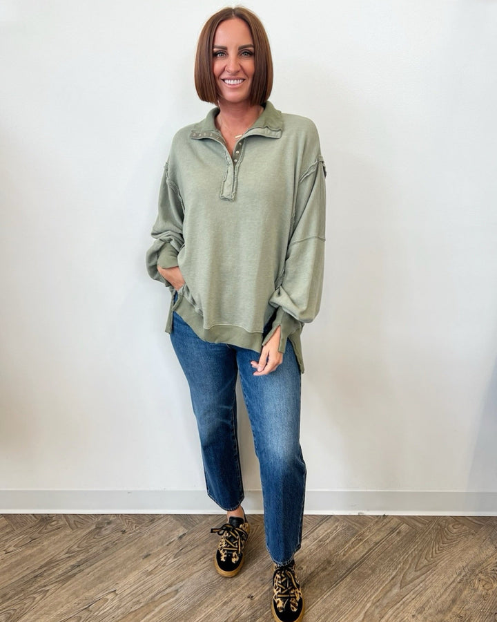 Shiloh Oversized Henley Pulloverpullover
