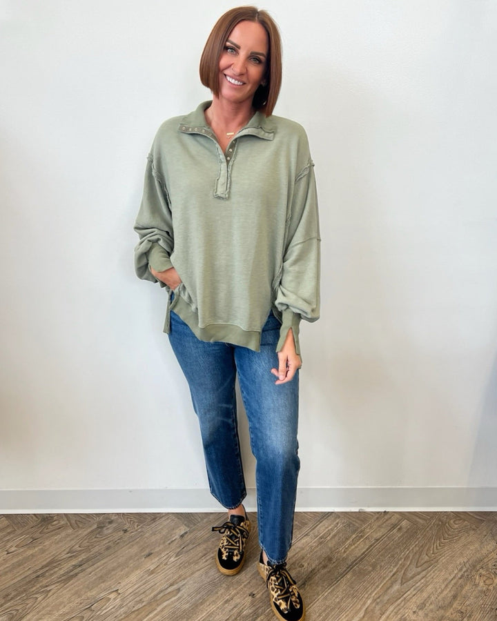 Shiloh Oversized Henley Pulloverpullover