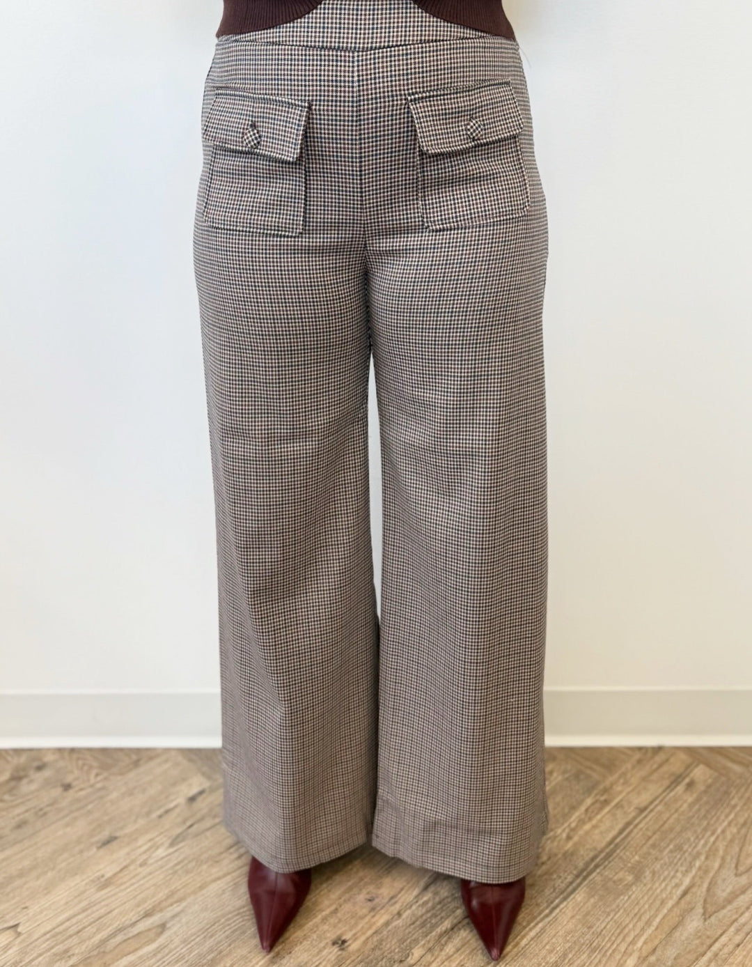 Simone Checked Pull on Flare PantPants