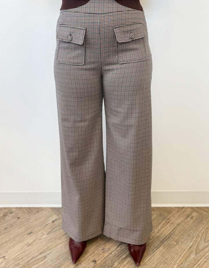 Simone Checked Pull on Flare PantPants