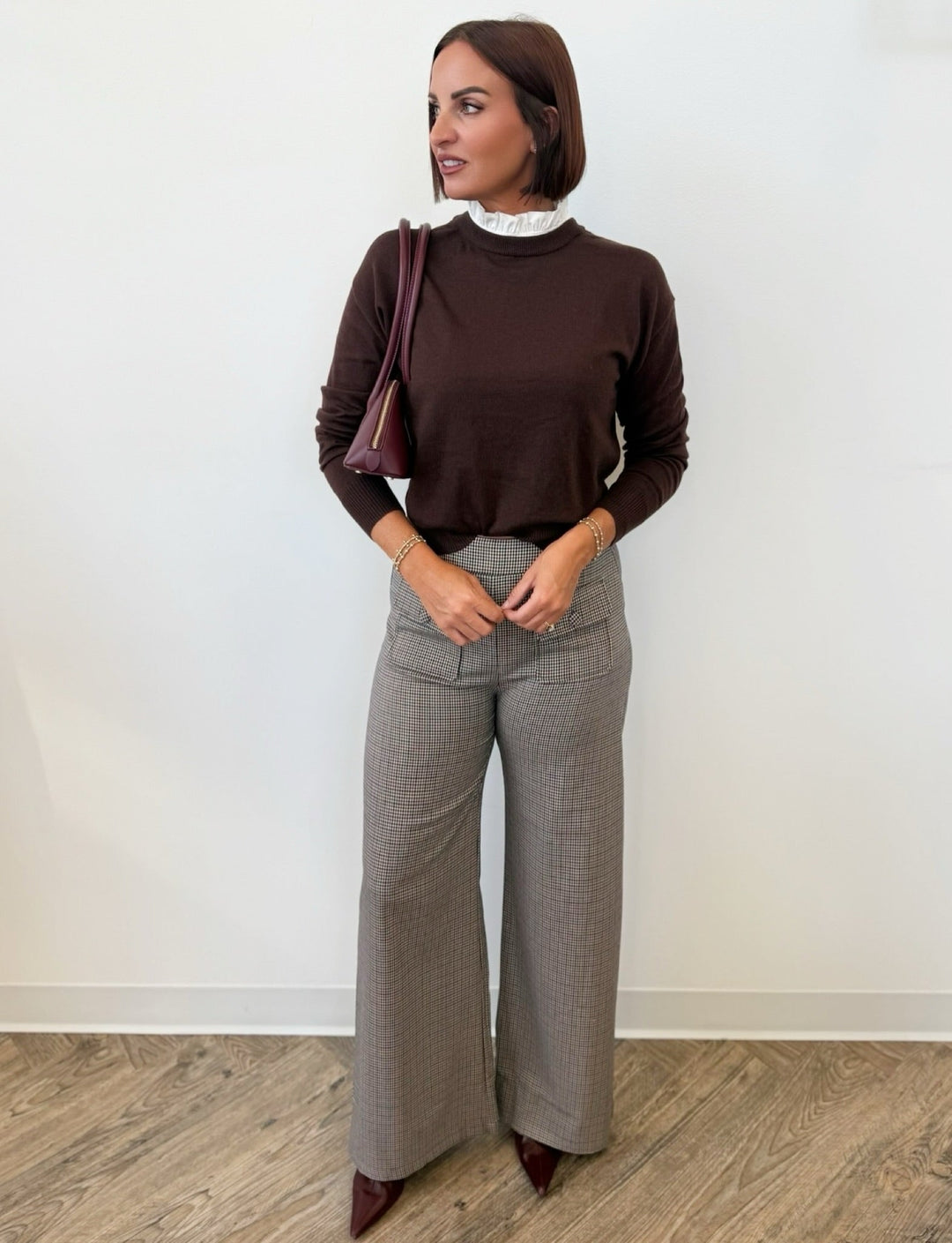 Simone Checked Pull on Flare PantPants