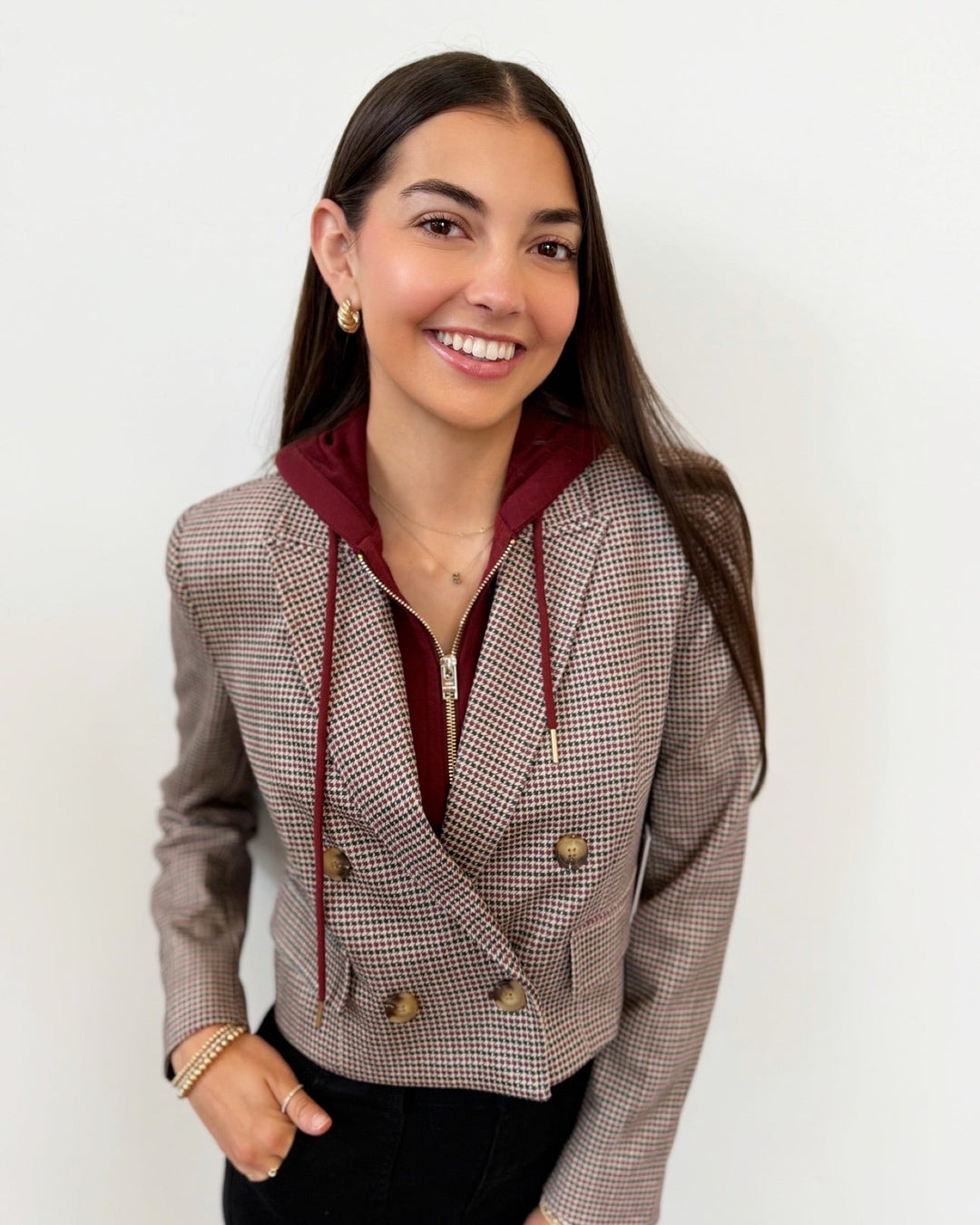 Skye Cropped Blazer with Hoodie Insertblazer