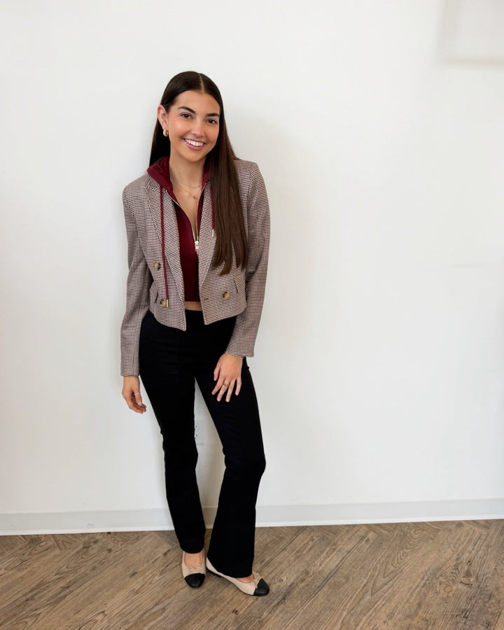 Skye Cropped Blazer with Hoodie Insertblazer