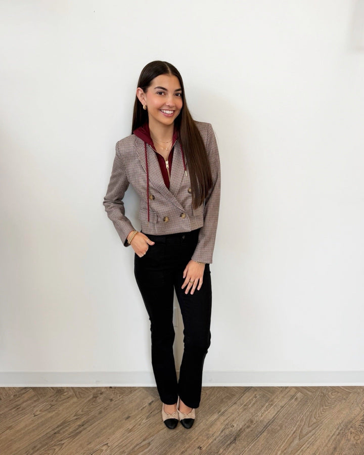 Skye Cropped Blazer with Hoodie Insertblazer