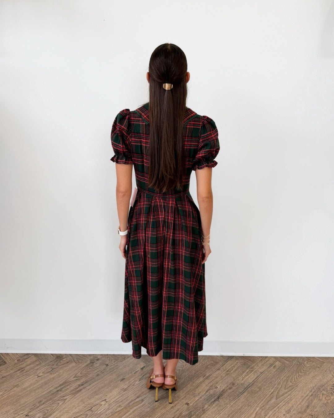 Sophia Dress in Evergreen Plaidmidi dressSDI423460