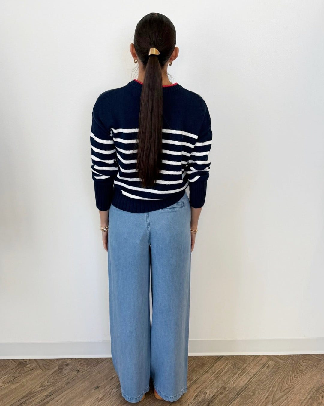 Sterling Stripe Crewneck Sweaterlong sleeve knit