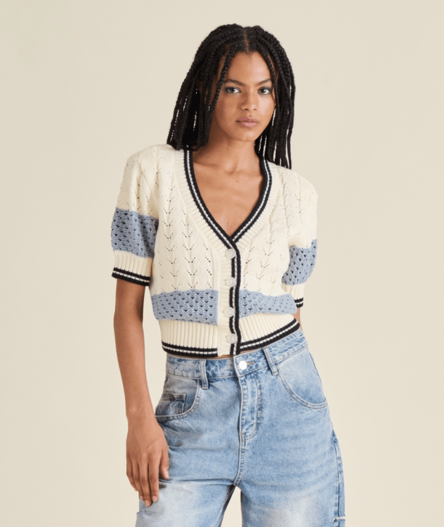 Steve Madden Fiona Sweater Cardiganshort sleeve knit