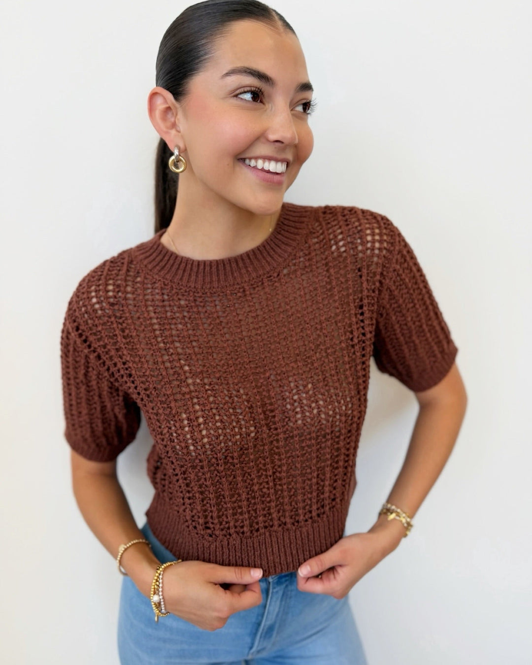 Steve Madden Greata Sweatershort sleeve knit