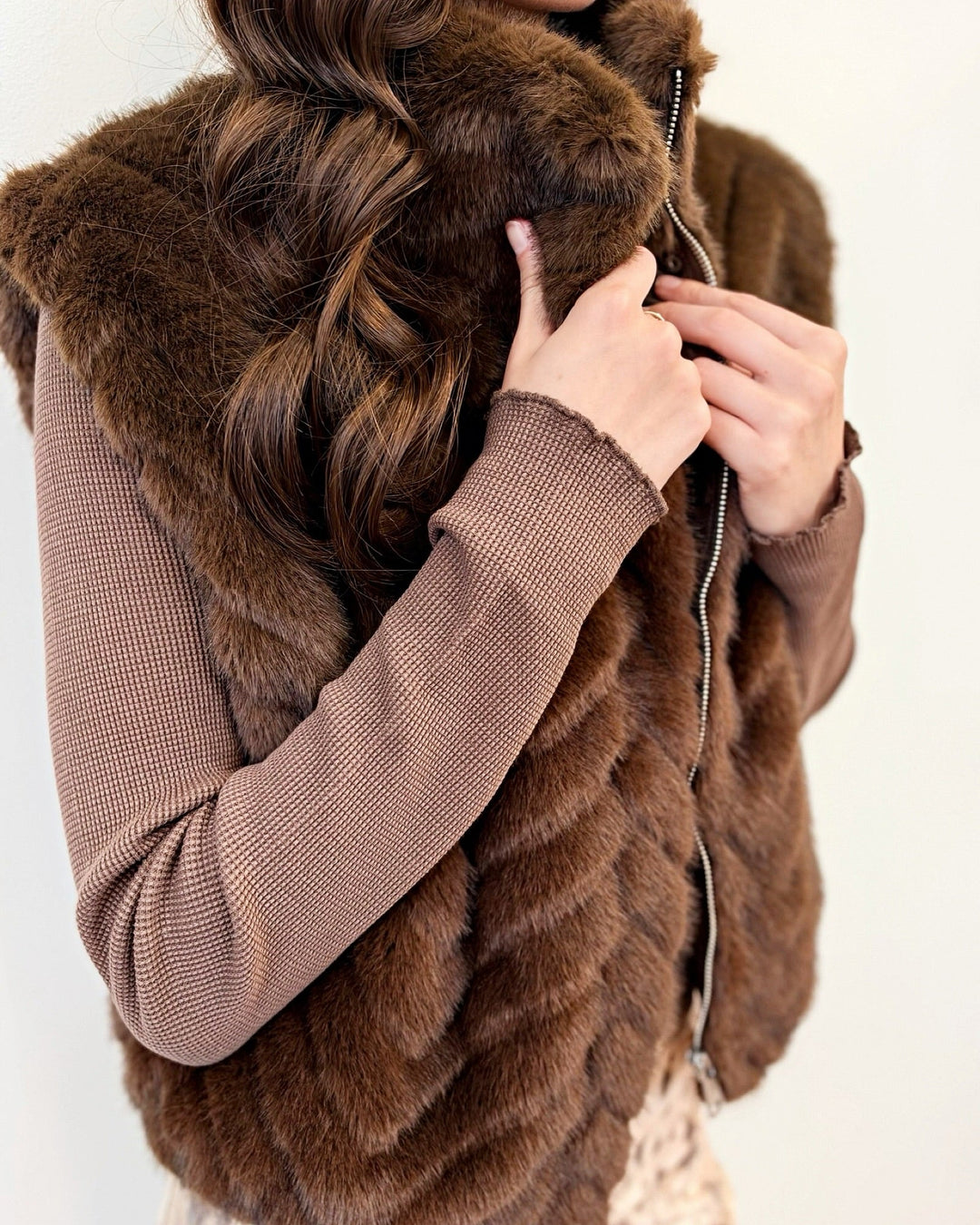Steve Madden Luxie Sleeveless Faux Fur Vestfur vest
