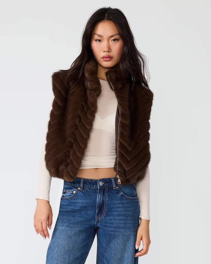 Steve Madden Luxie Sleeveless Faux Fur Vestfur vest