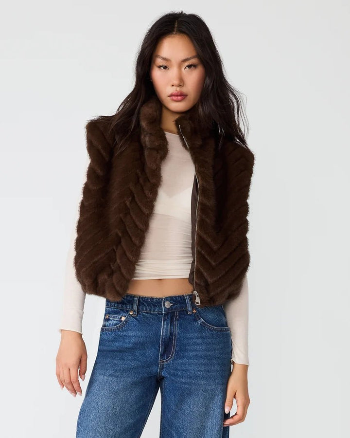 Steve Madden Luxie Sleeveless Faux Fur Vestfur vest