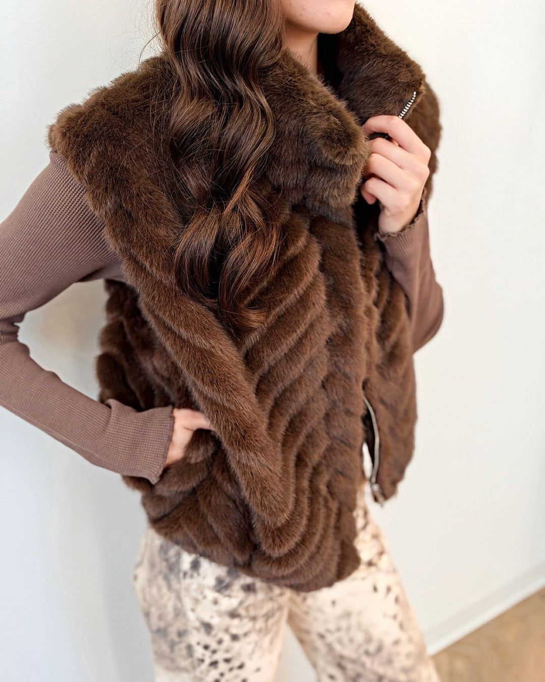 Steve Madden Luxie Sleeveless Faux Fur Vestfur vest