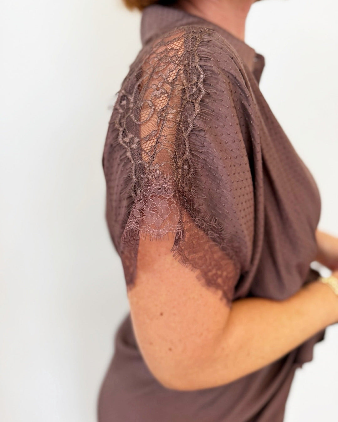 Steve Madden Tori Dress with Lace Trimmidi dress
