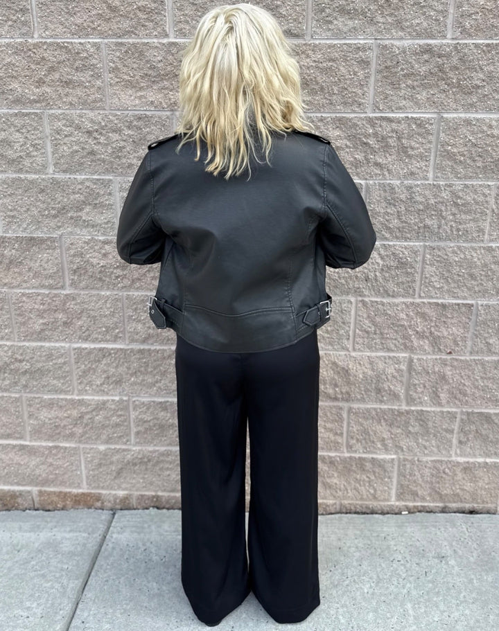 Stevie Faux Leather Moto JacketLEATHER JACKET