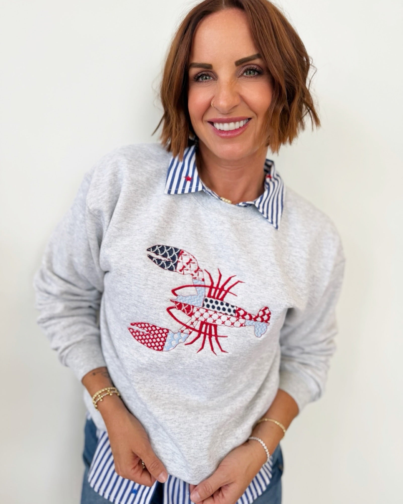 Summer in America Embroidered Pulloverlong sleeve pullover