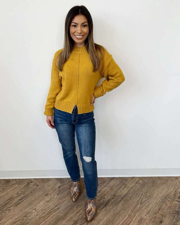 Tabitha Long Sleeve Knit with Center Seam Detailknits