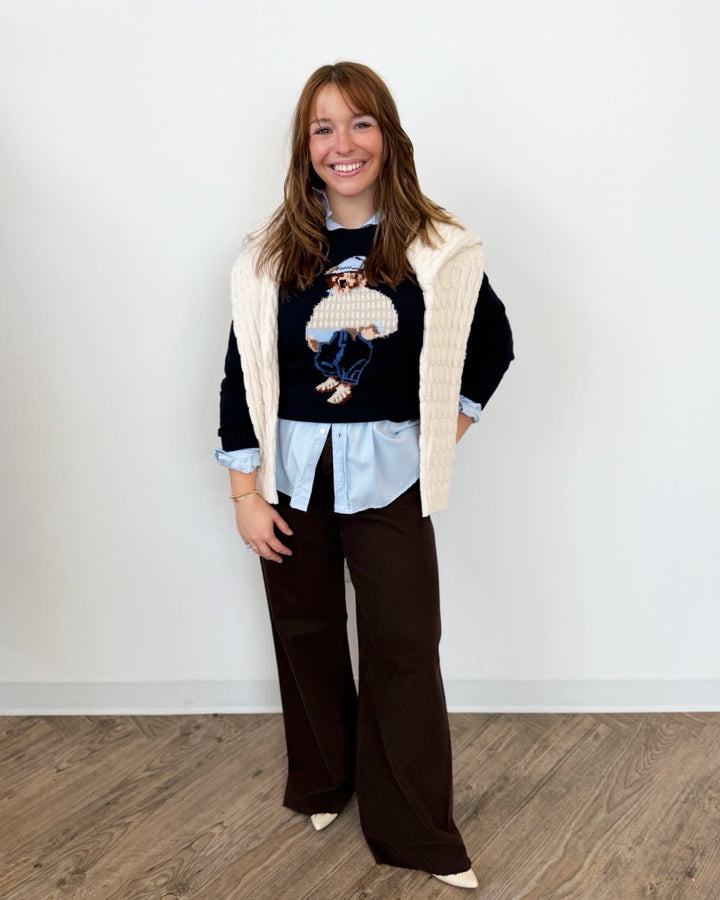 Teddy Bear Knit Sweaterlong sleeve knitX0725