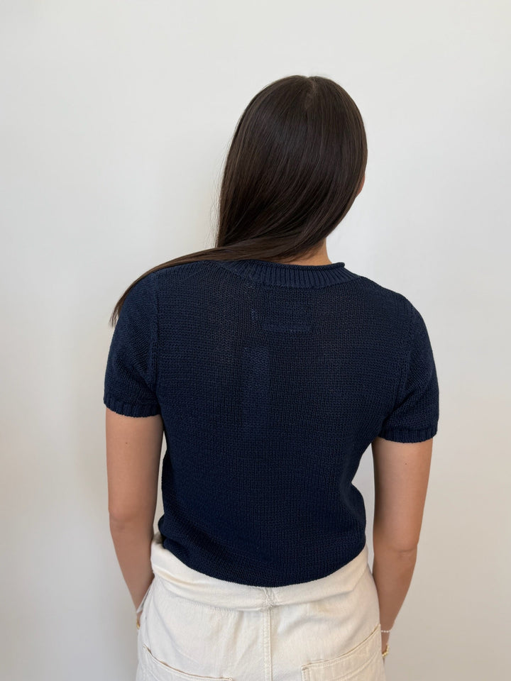 Terri Roll Edge Short Sleeve Sweatershort sleeve knit