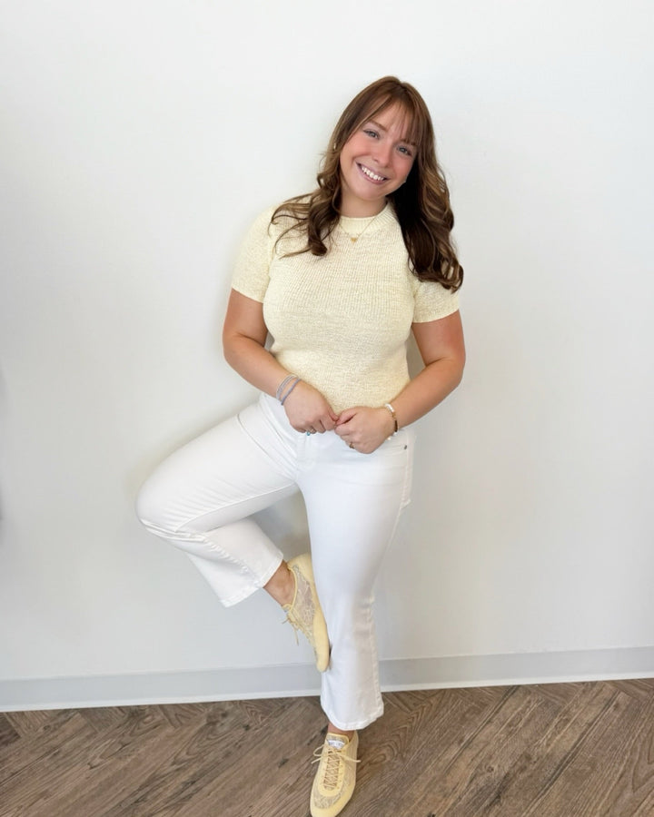 Terri Roll Edge Short Sleeve Sweatershort sleeve knit