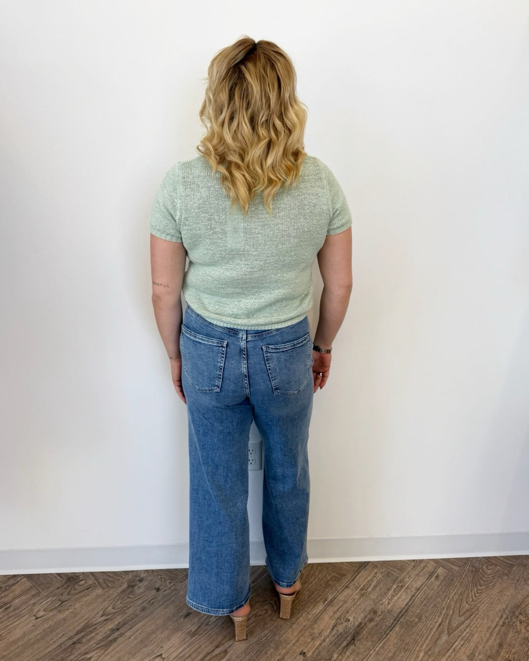 Terri Roll Edge Short Sleeve Sweatershort sleeve knit