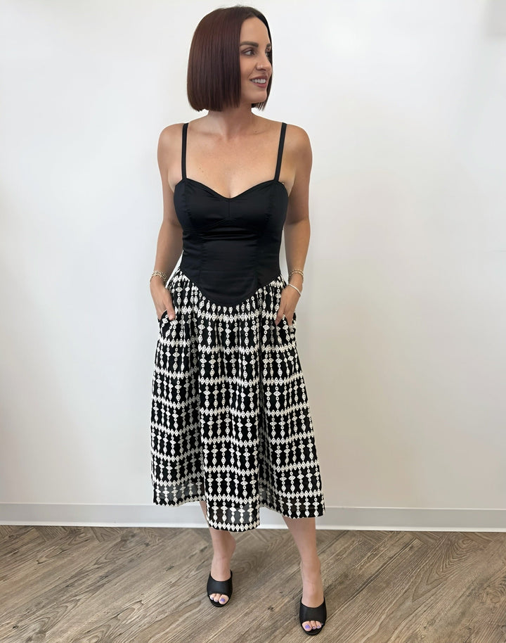 Tess Midi Dress with Stitch DetailDress