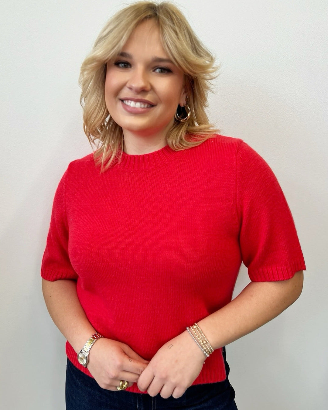 Thea Short Sleeve Knit Topknit top