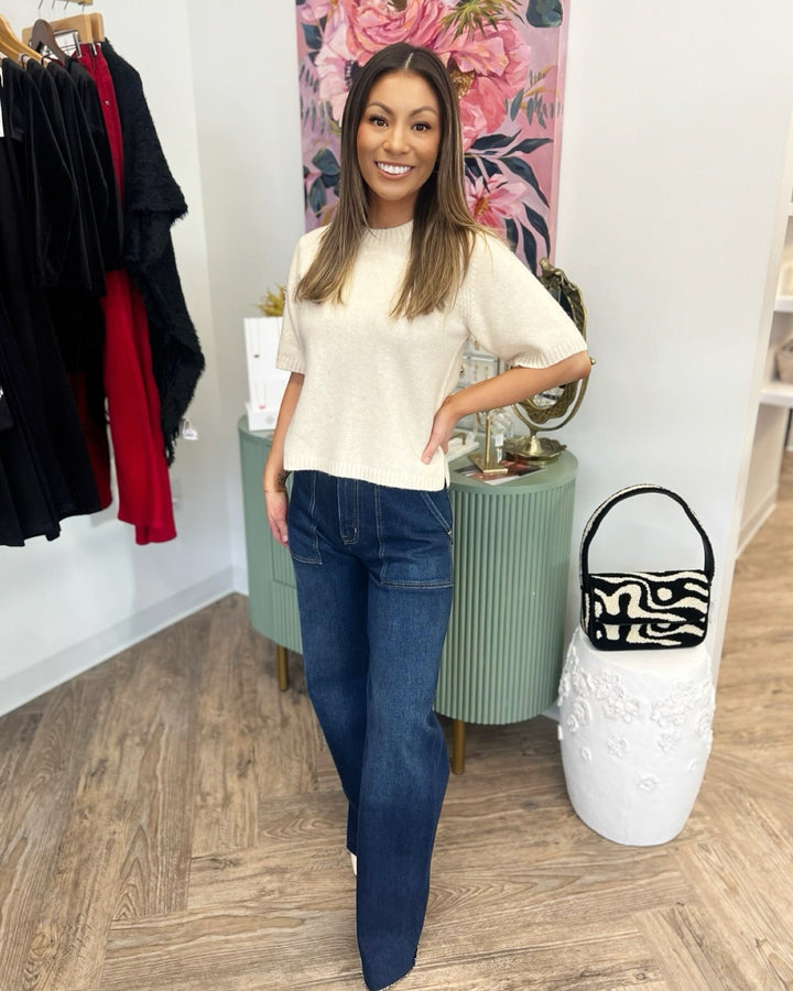 Thea Short Sleeve Knit Topknit top