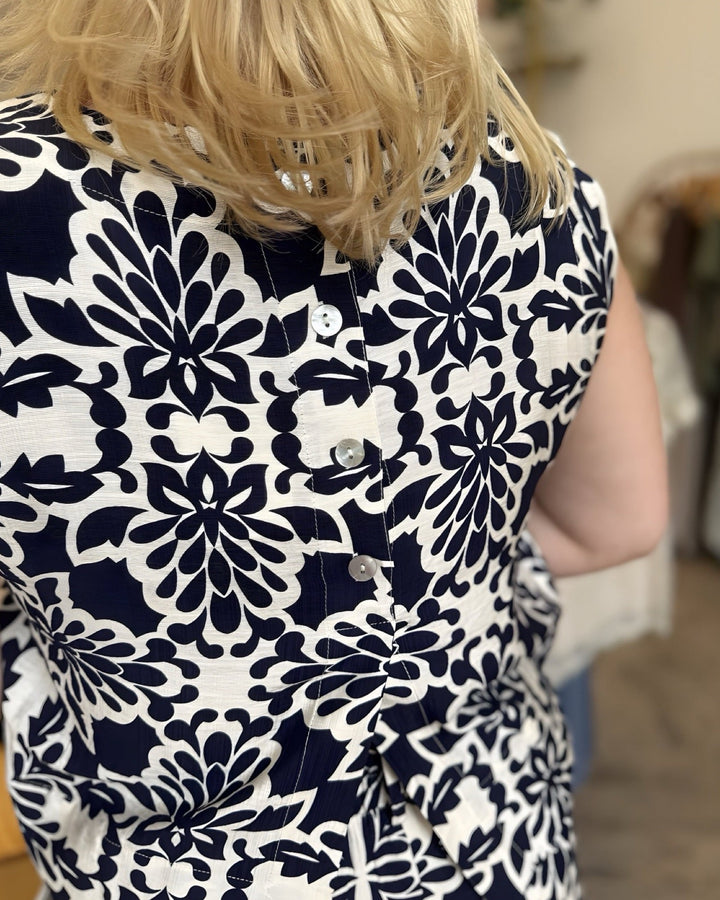Tiara Navy Print TopTop