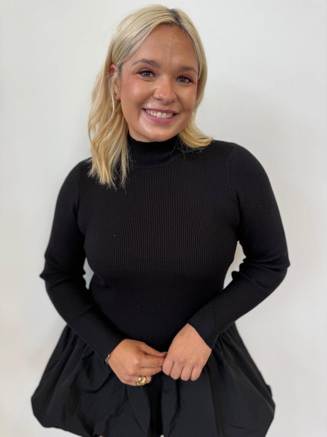 Tilly Long Sleeve Mini Dress with Bubble HemDress