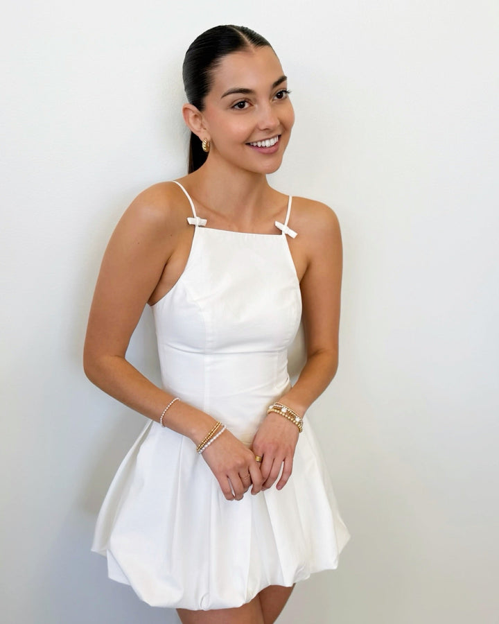 Tionna Bow Bubble Hem Mini Dressmini dress