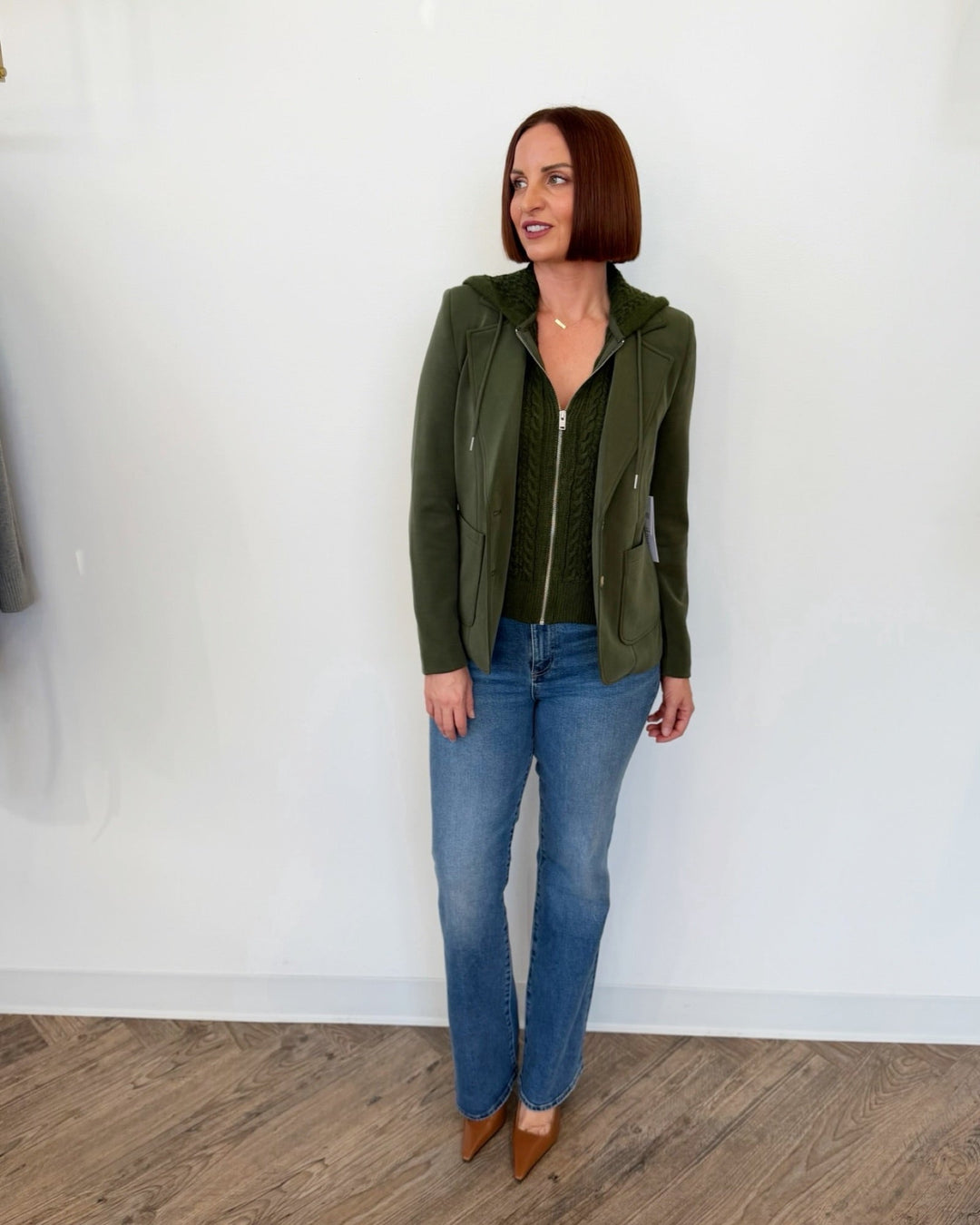 Toasty Blazer with Cable Knit Hoodieblazer