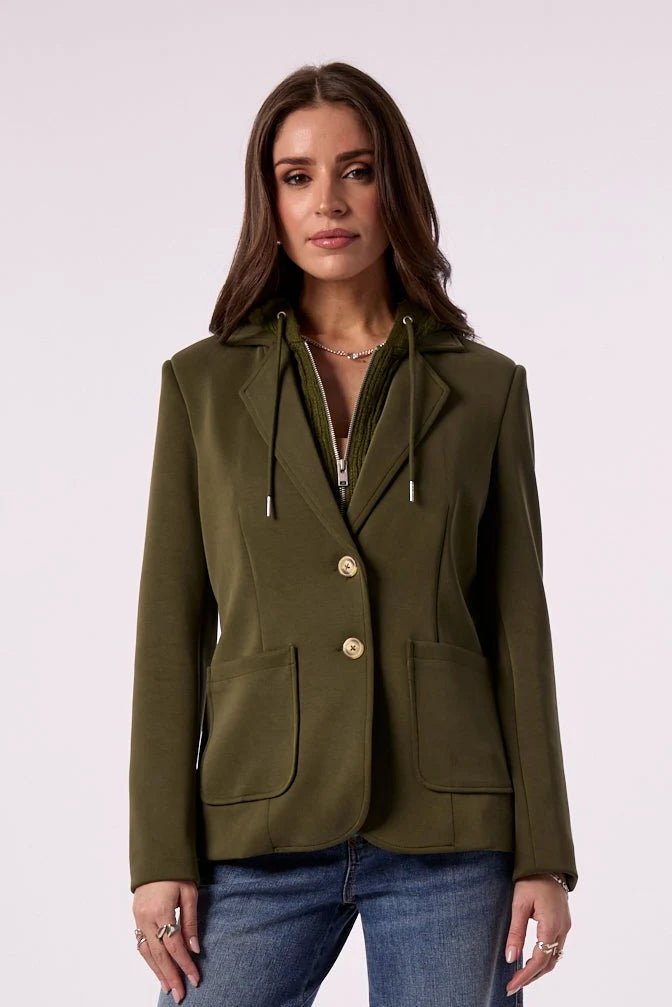 Toasty Blazer with Cable Knit Hoodieblazer