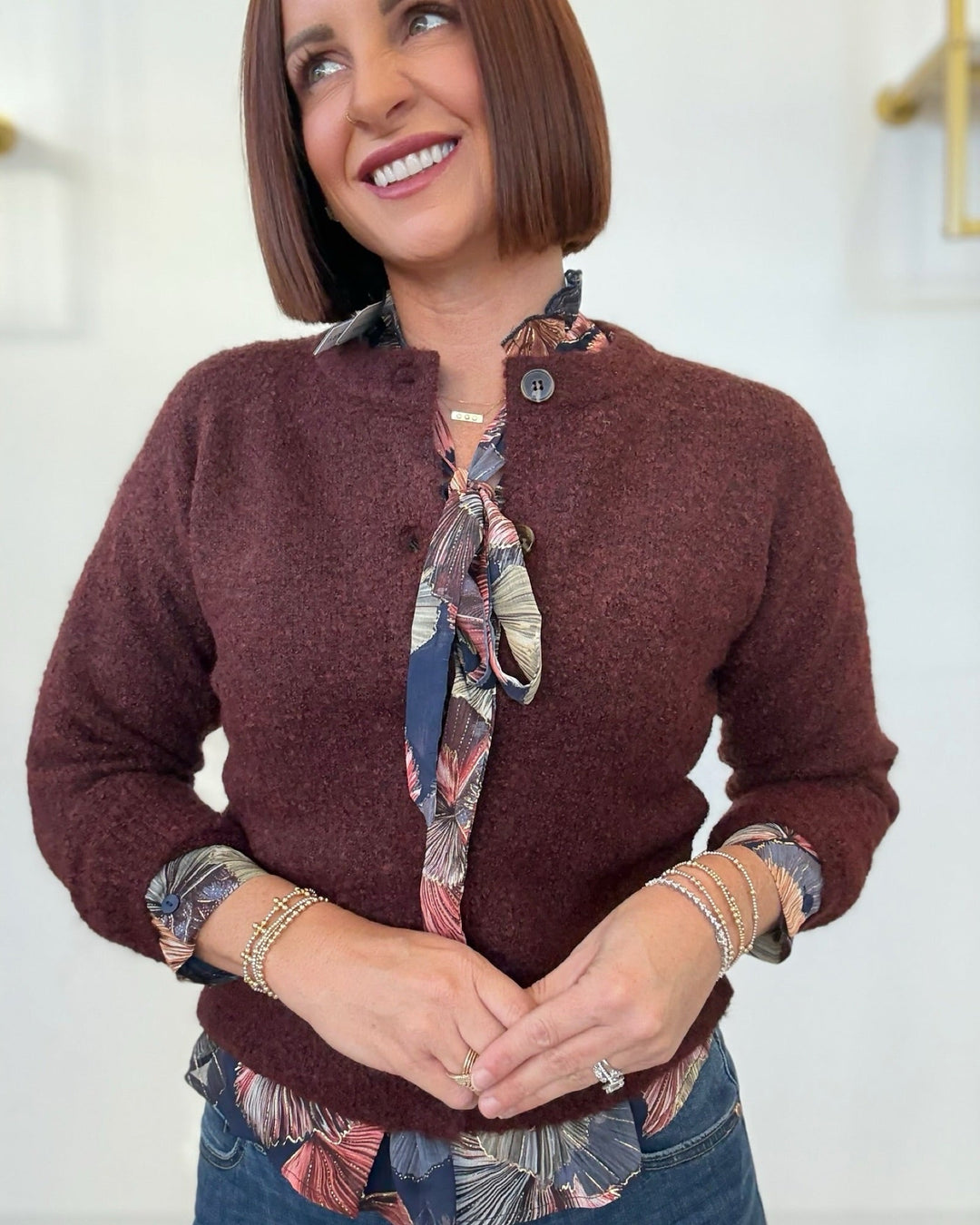 Trent Boucle Knit CardiganCardigan