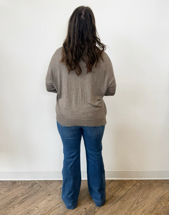 Trinity Long Sleeve Knit with Distressed Hem