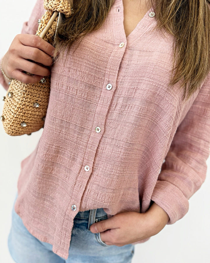 Tristan Cotton Crepe Button Down Shirtbutton down shirt