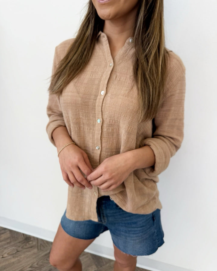 Tristan Cotton Crepe Button Down Shirtbutton down shirt
