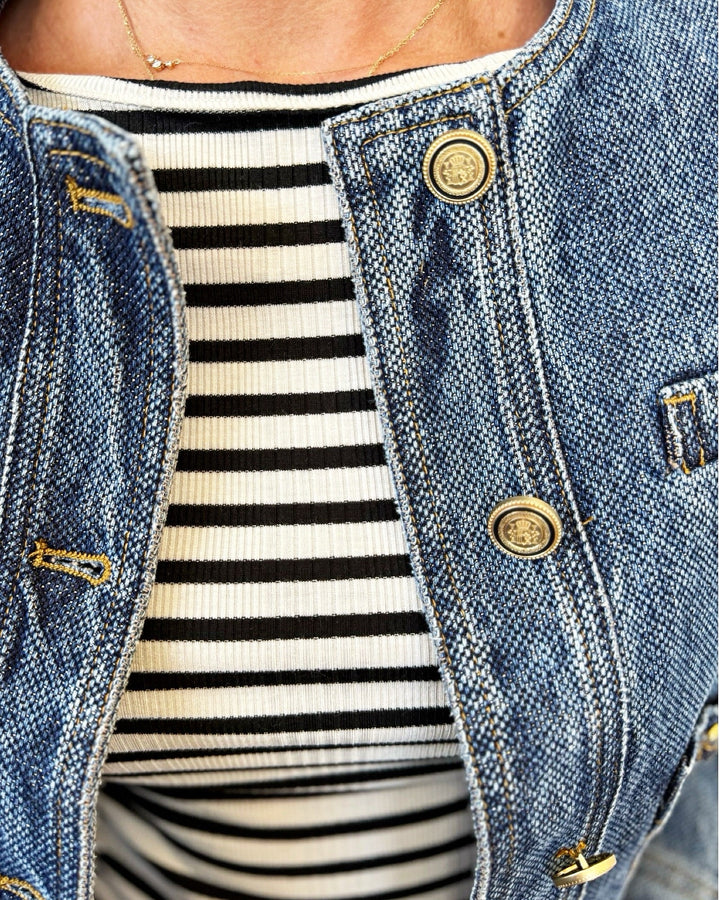 Trixie Denim Jacket with Gold HardwareDenim Jacket