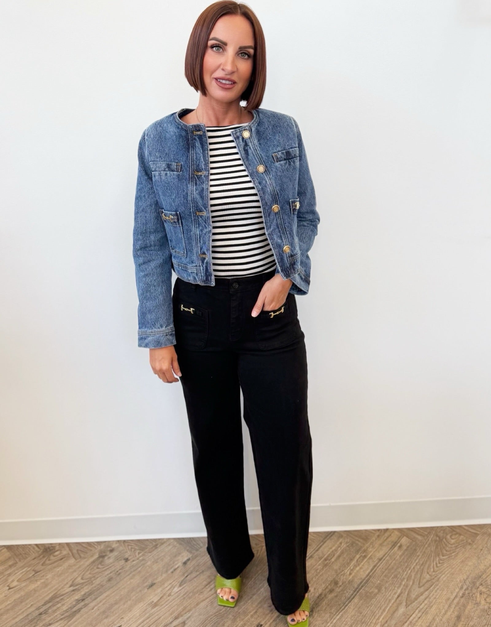 Trixie Denim Jacket with Gold Hardware | FREE SHIPPING – The TLB