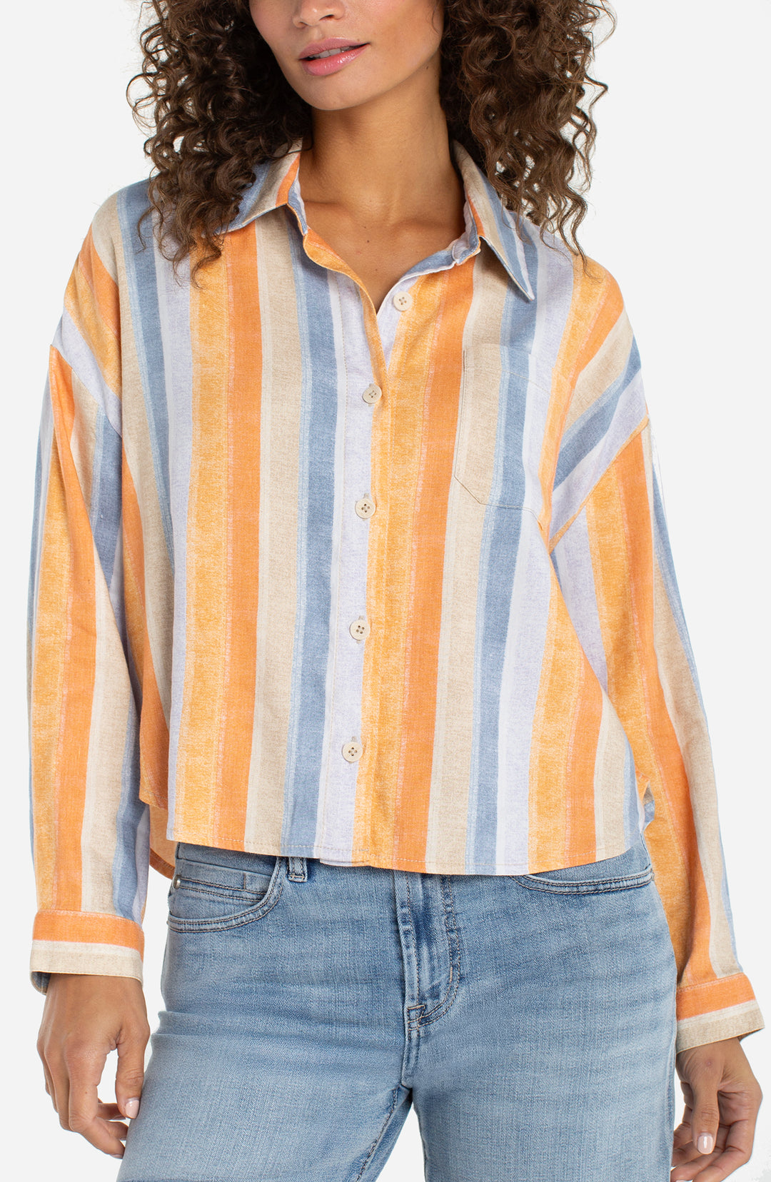 Liverpool Long Sleeve Relaxed Button Down Shirt